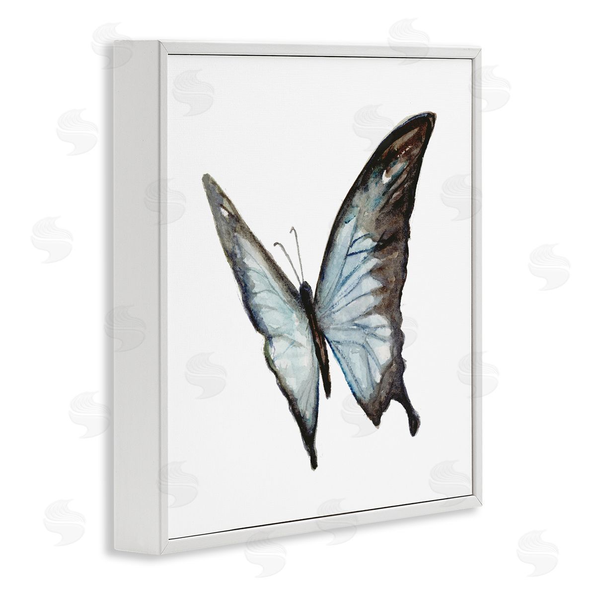 Fox Hollow Studios Ulysses Butterfly Children's Nursery Insect Watercolor Painting White Framed Glicee Wall Art Print