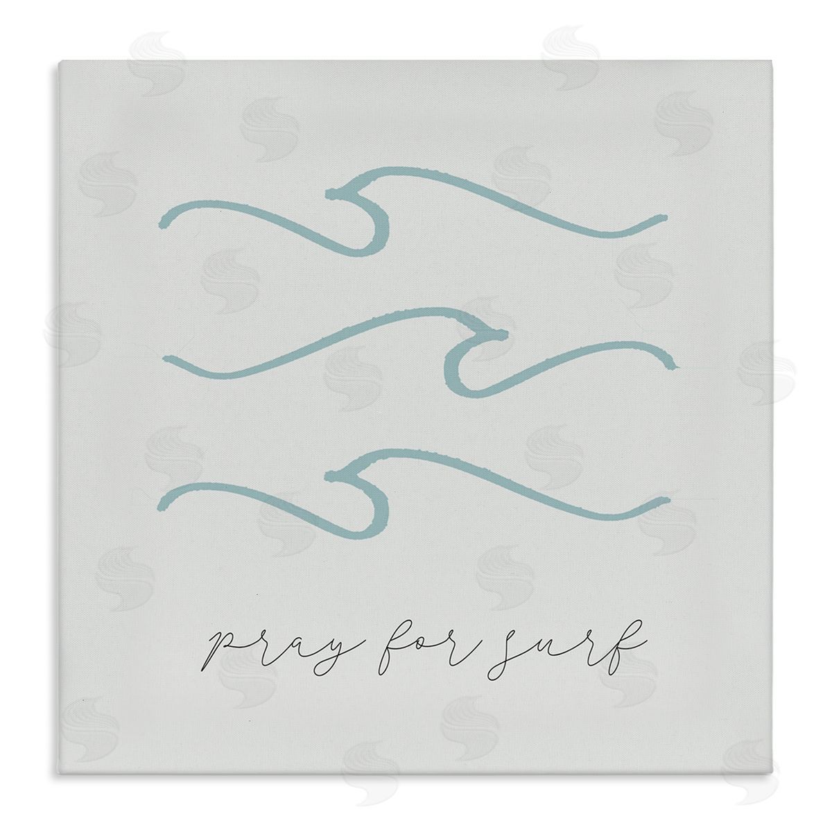 Stupell Studio Pray for Surf Nautical Beach Phrase Tranquil Waves Stretched Canvas Wall Art Print