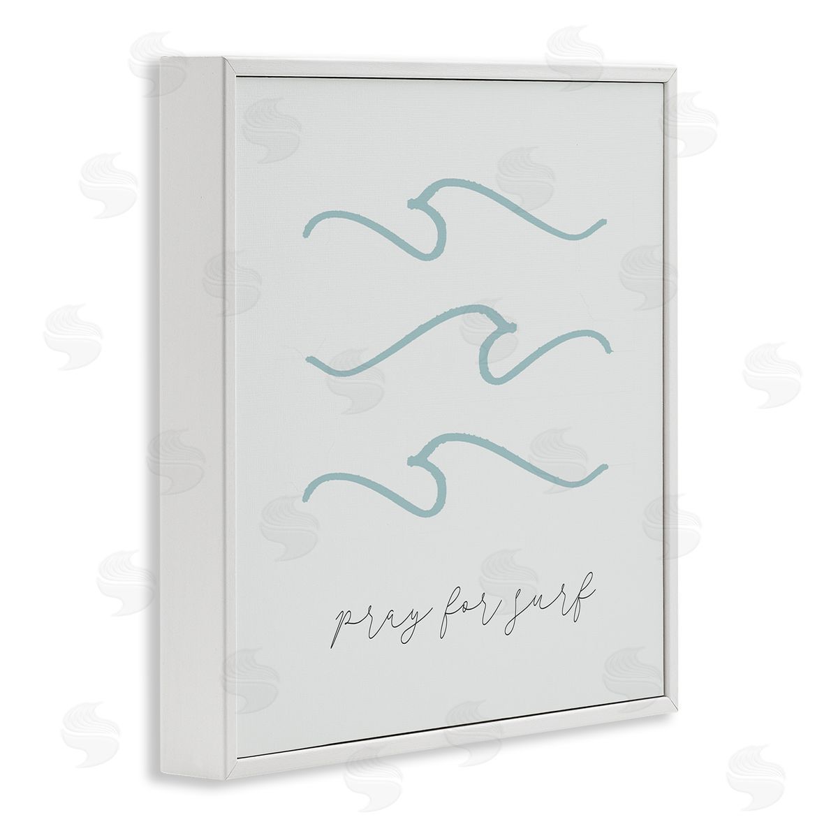 Stupell Studio Pray for Surf Nautical Beach Phrase Tranquil Waves White Framed Glicee Wall Art Print