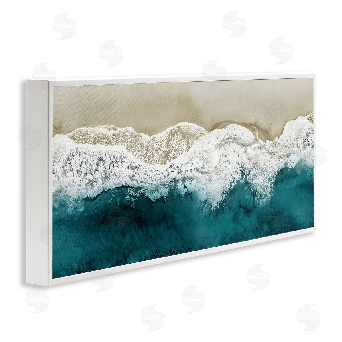 Foamy Beach Coast Deep Ocean White Frame Print Wall Art, Home Decor by Maggie Olsen