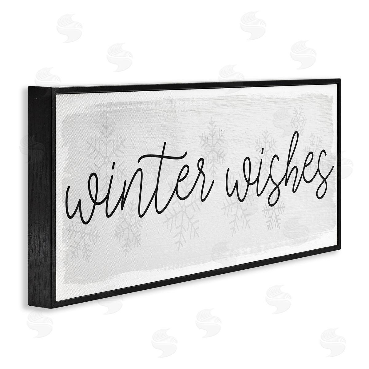 Winter Wishes Sentiment Black Frame Print Wall Art, Home Decor by Stupell Studio