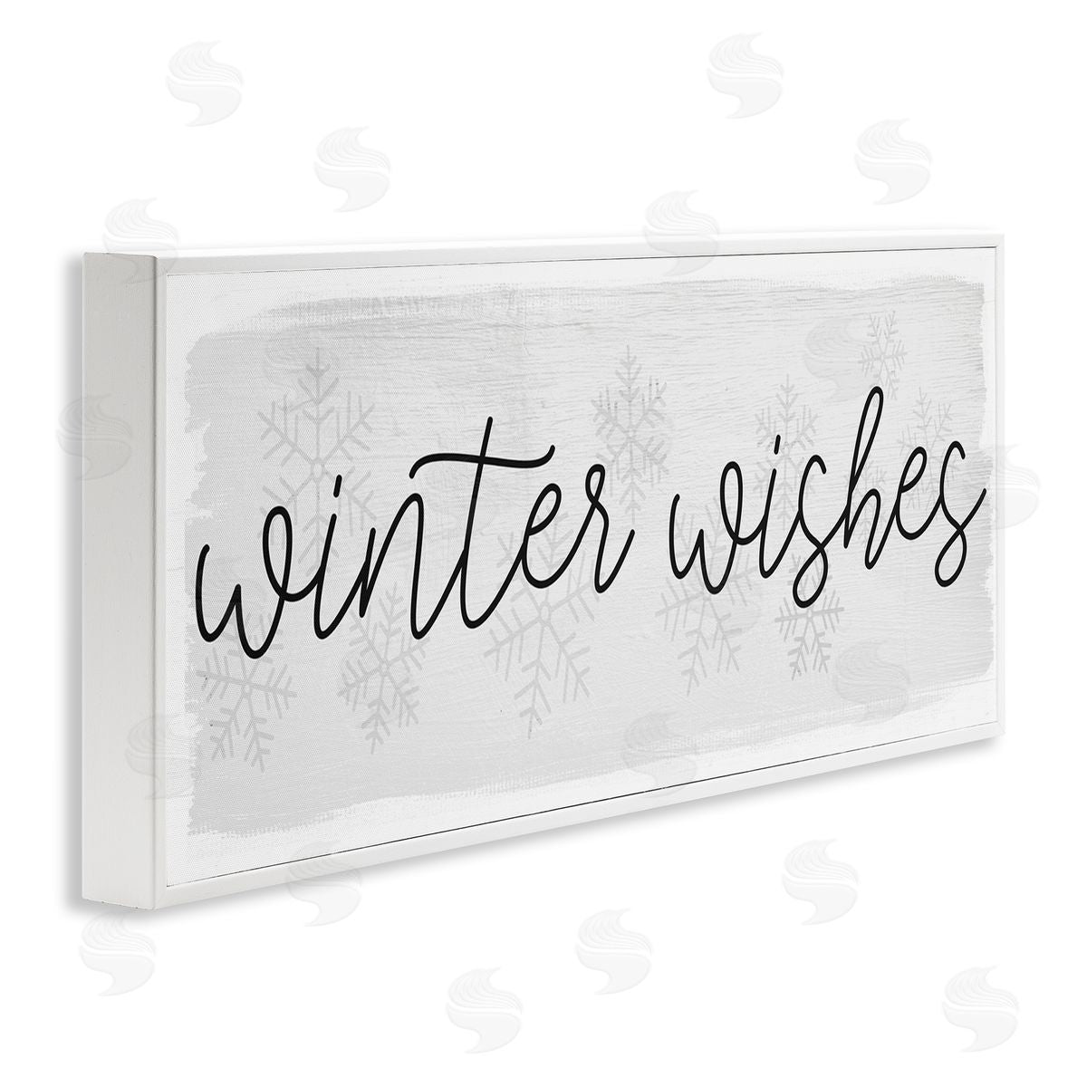 Winter Wishes Sentiment White Frame Print Wall Art, Home Decor by Stupell Studio
