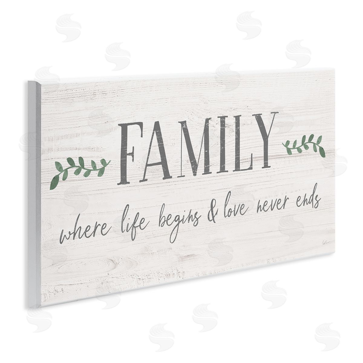 Love Never Ends Family Phrase Wood Plaque Wall Art, Home Decor by Natalie Carpentieri