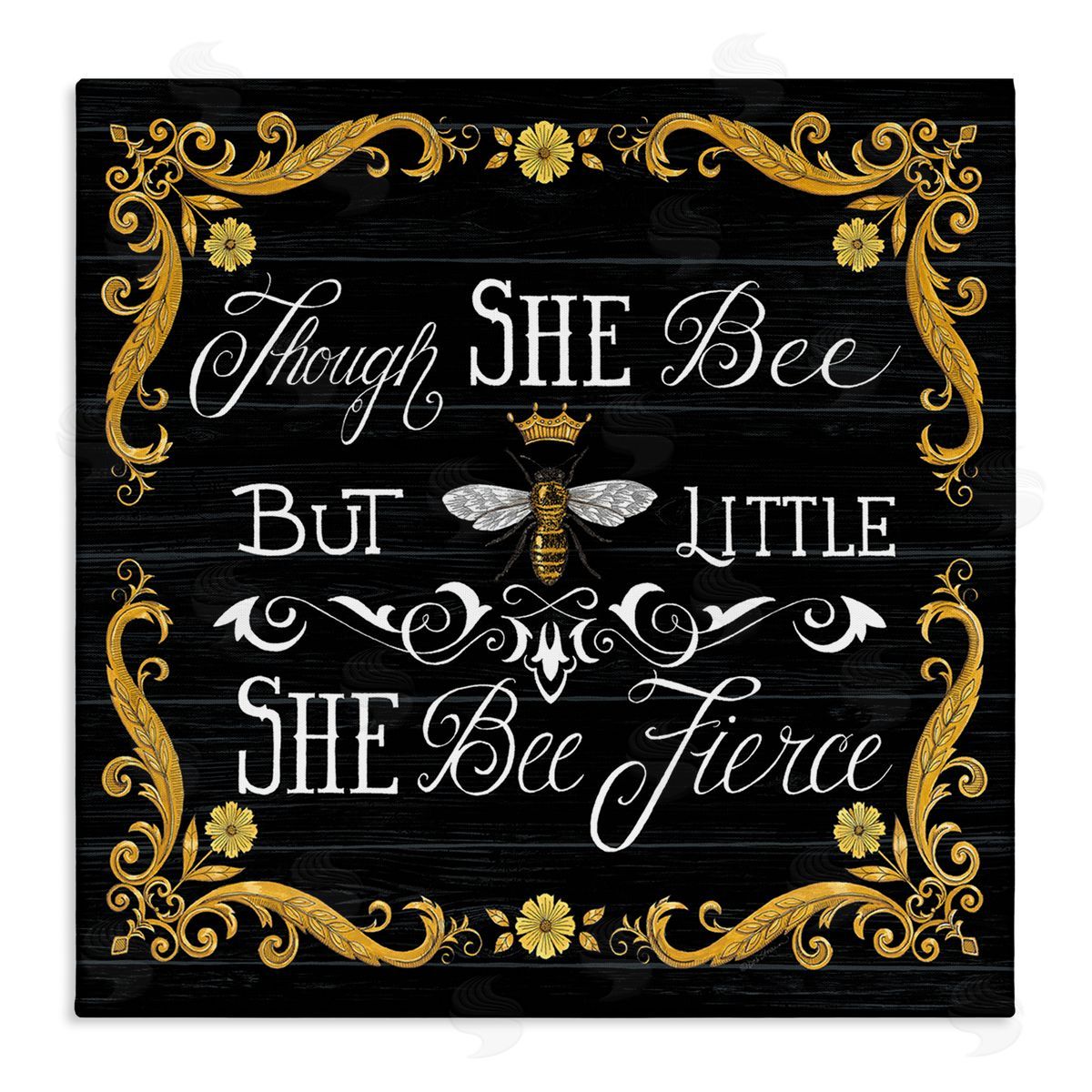Deb Strain She Bee Fierce Female Motivational Phrase Vintage Pun Stretched Canvas Wall Art Print