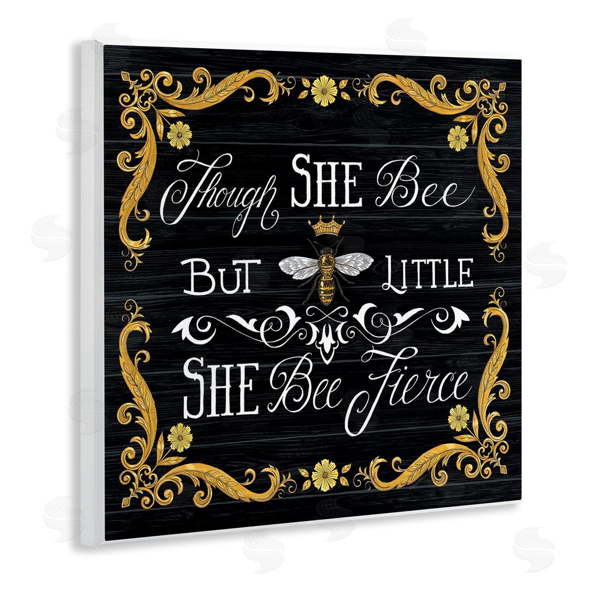 Deb Strain She Bee Fierce Female Motivational Phrase Vintage Pun Wooden Wall Plaque Art Print