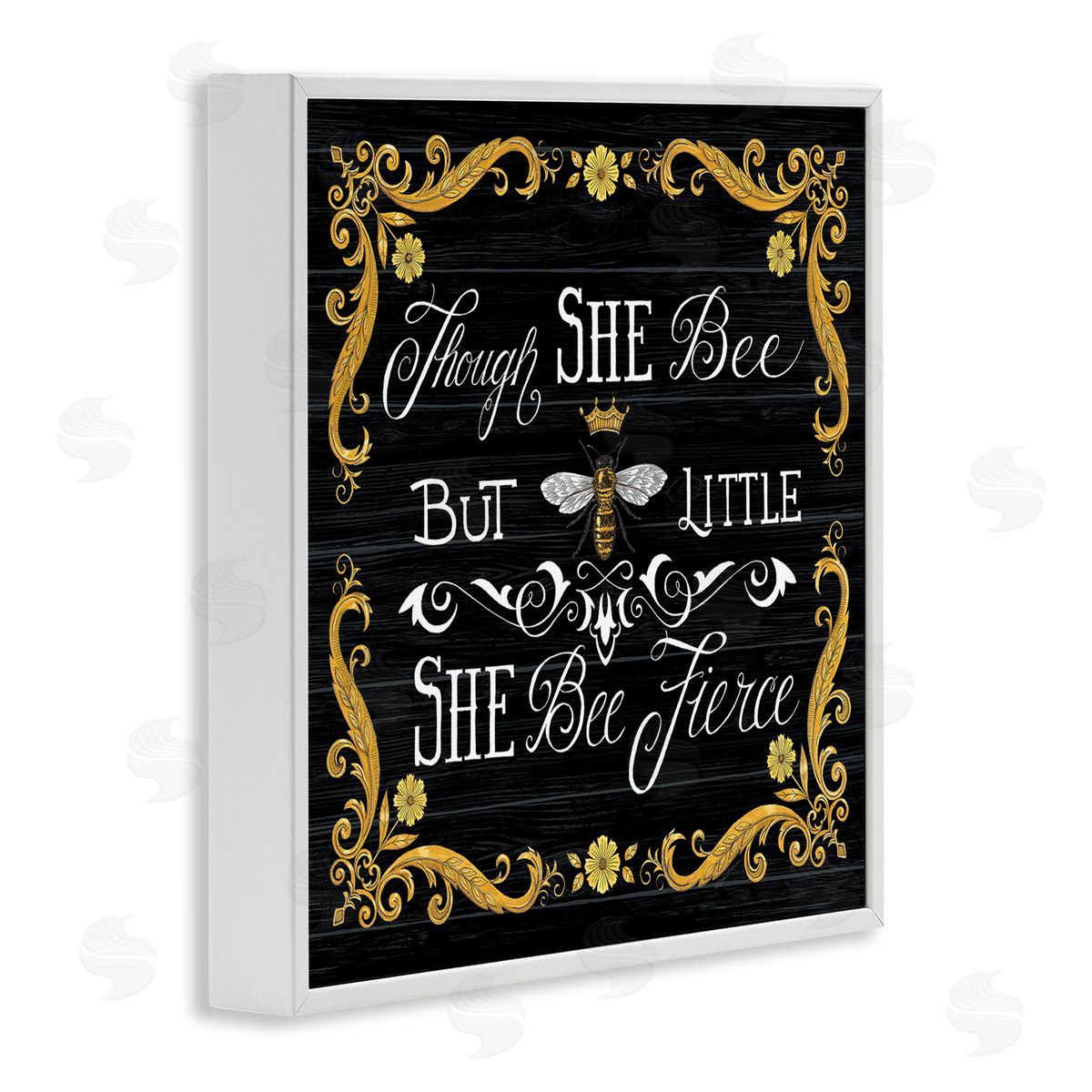 Deb Strain She Bee Fierce Female Motivational Phrase Vintage Pun White Framed Glicee Wall Art Print