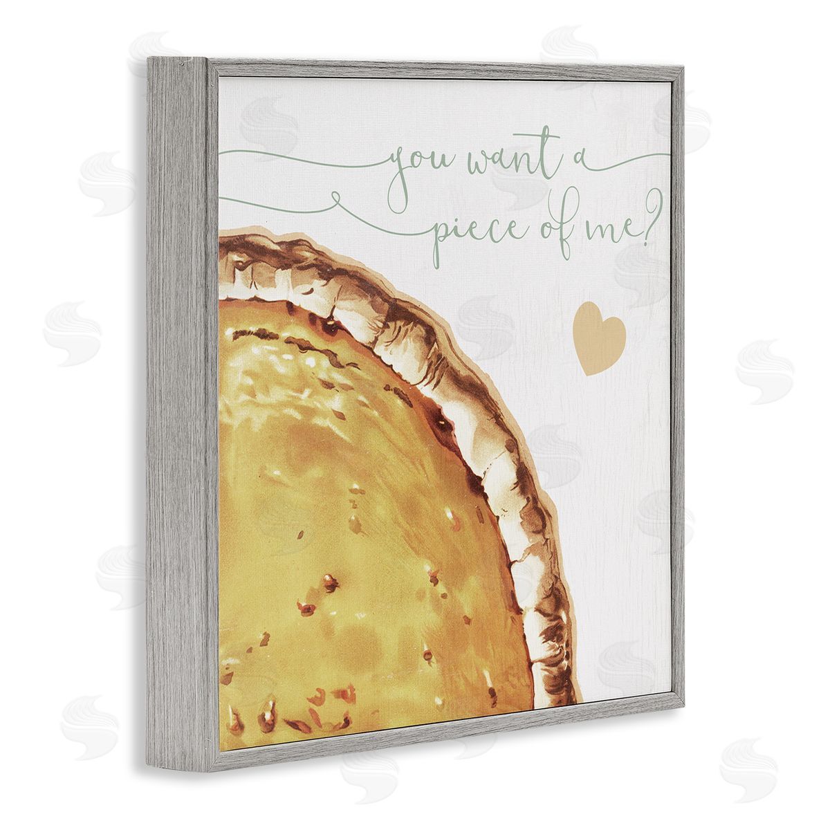 Stupell Studio Want a Piece Of Me Funny Pumpkin Pie Gray Framed Glicee Wall Art Print