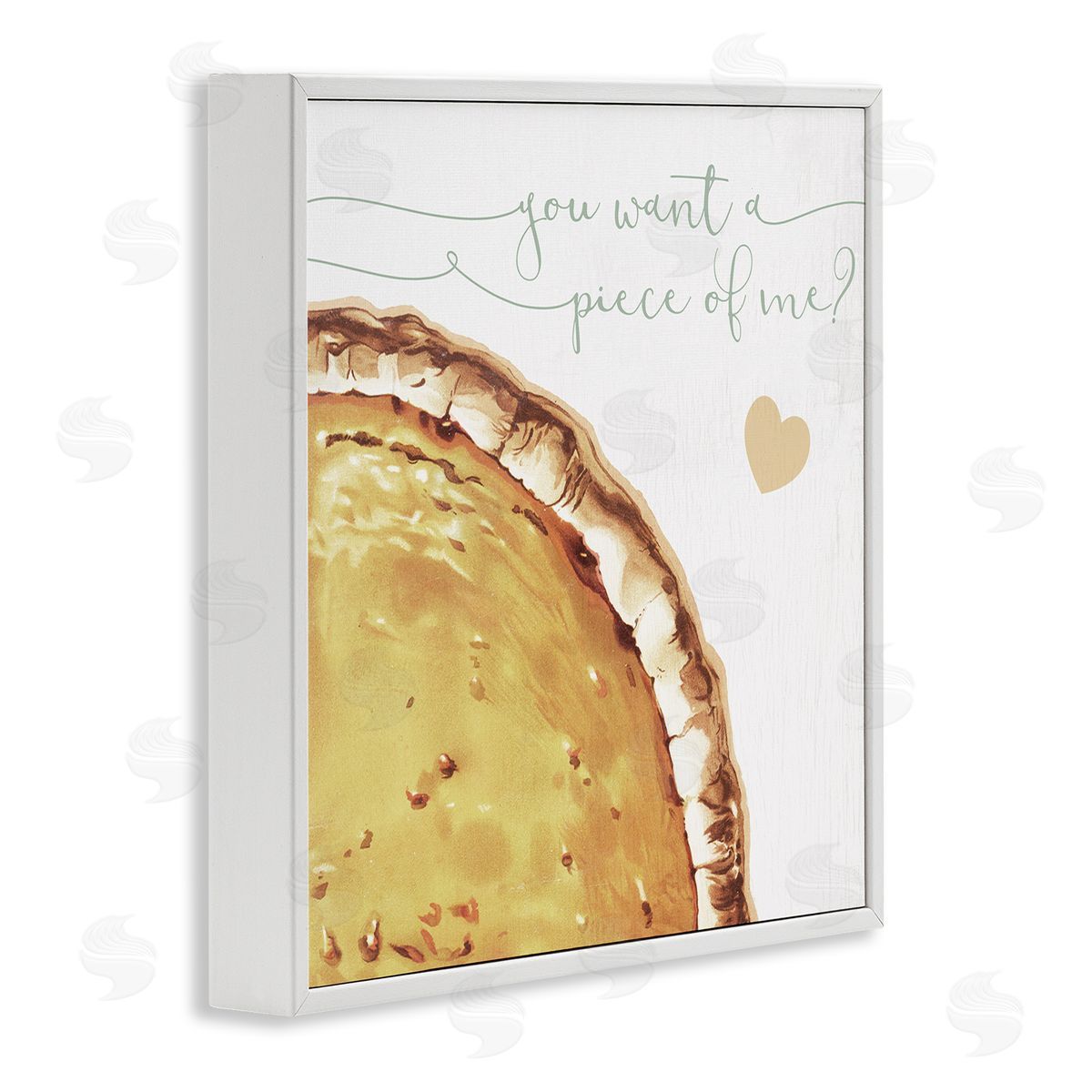 Stupell Studio Want a Piece Of Me Funny Pumpkin Pie White Framed Glicee Wall Art Print