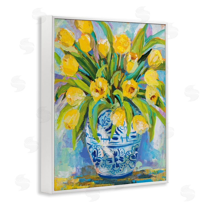 Jeanette Vertentes | Expressive Yellow Tulips in Vase