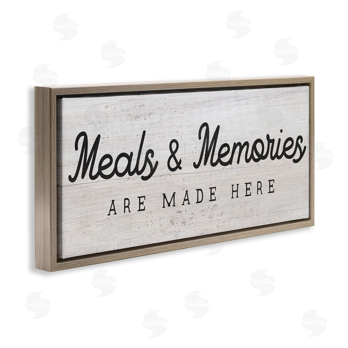 Meals & Memories Kitchen Sign Brown Floating Frame Canvas Wall Art, Home Decor by Stupell Studio