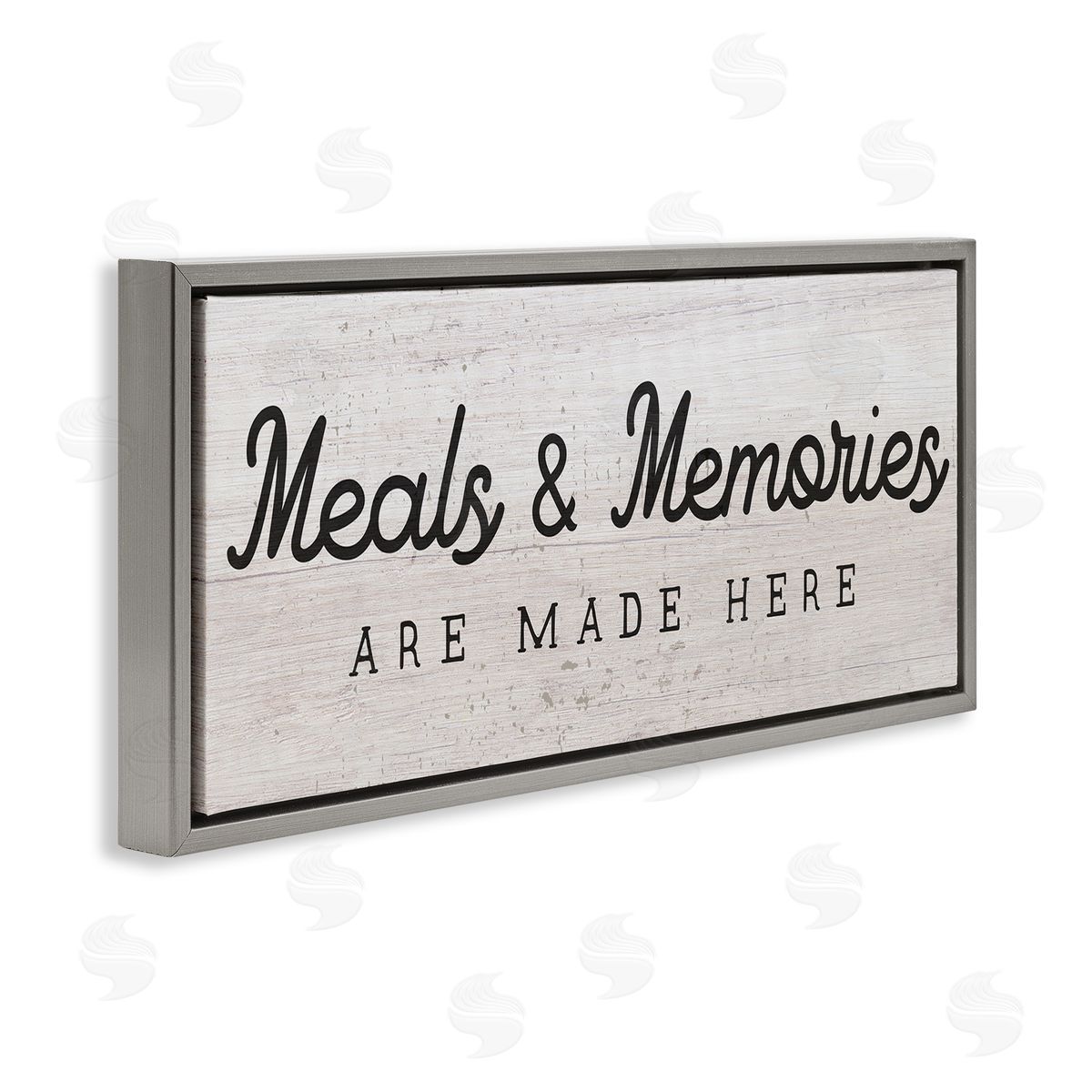 Meals & Memories Kitchen Sign Grey Floating Frame Canvas Wall Art, Home Decor by Stupell Studio