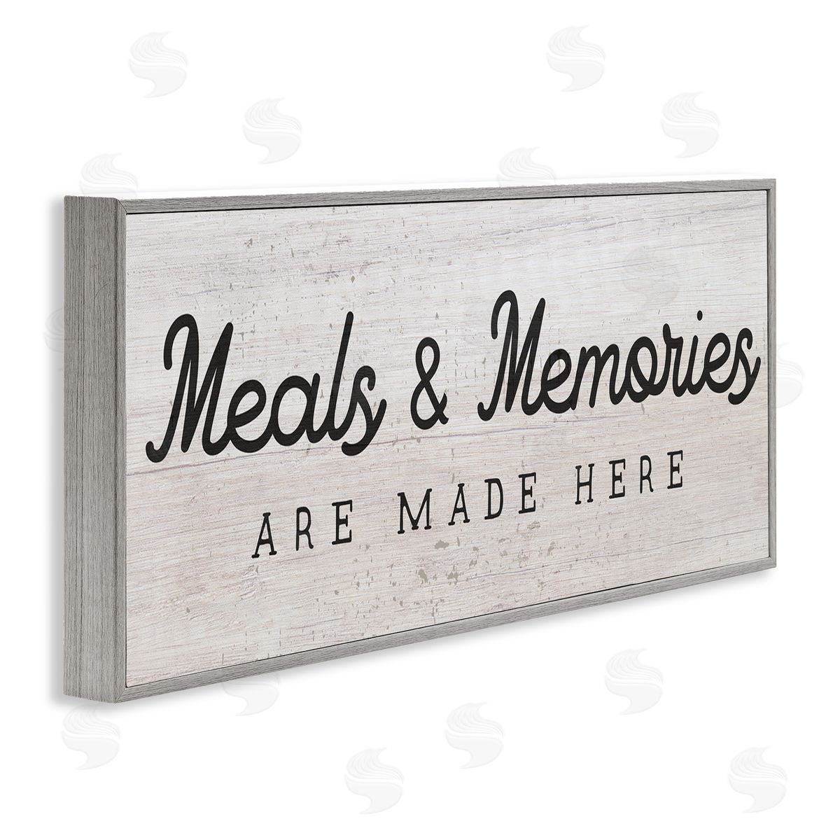 Meals & Memories Kitchen Sign Grey Frame Print Wall Art, Home Decor by Stupell Studio