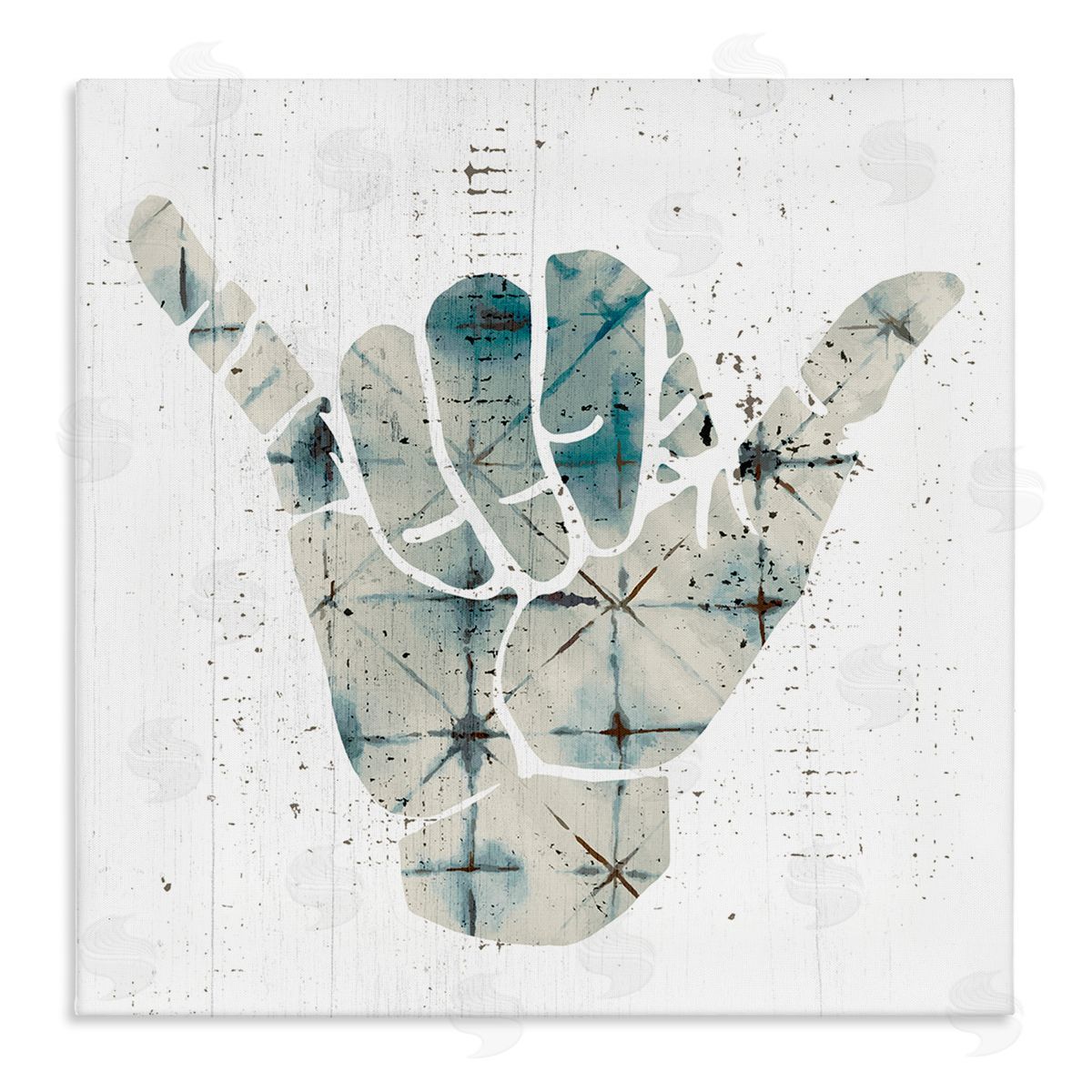 Stupell Studio Hang Loose Hand Sign Modern Abstract Pattern Stretched Canvas Wall Art Print