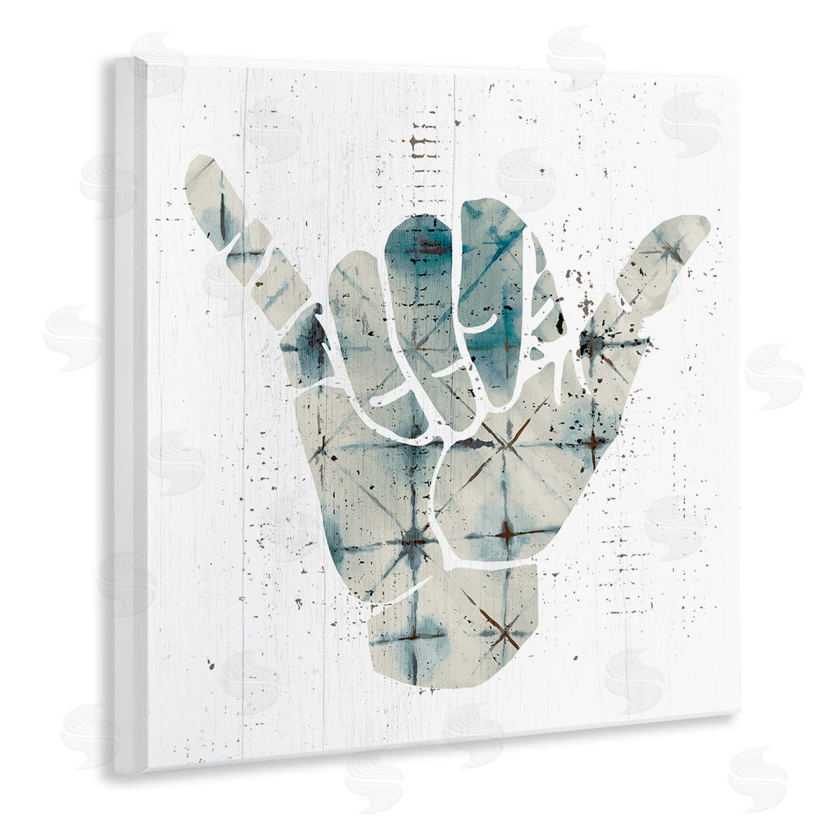 Stupell Studio Hang Loose Hand Sign Modern Abstract Pattern Wooden Wall Plaque Art Print
