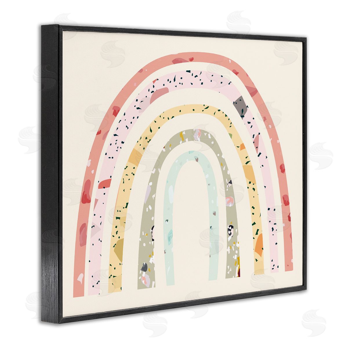 Children's Abstract Pattern Rainbow Black Frame Print Wall Art, Home Decor by Stupell Studio
