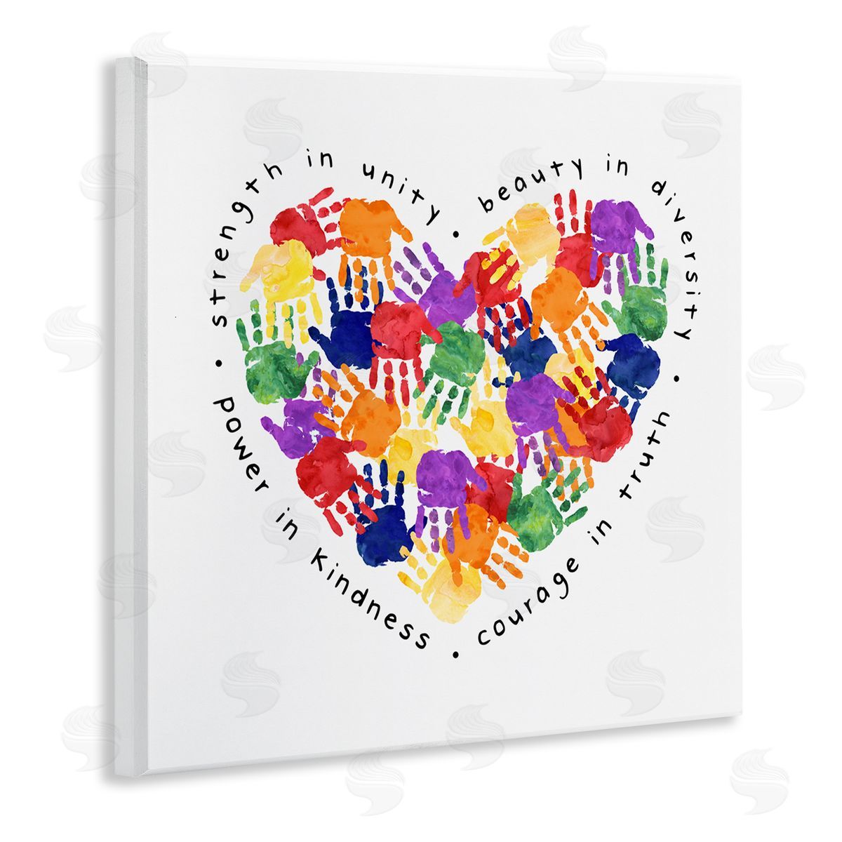 Strength In Unity Handprint Heart Wood Plaque Wall Art, Home Decor by Erica Billups