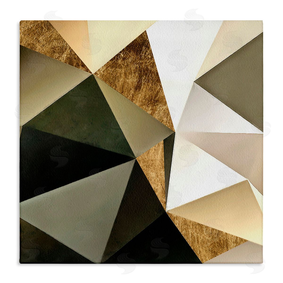 Alonzo Saunders Modern Geometric Triangle Collage Bold Abstract Shapes Stretched Canvas Wall Art Print