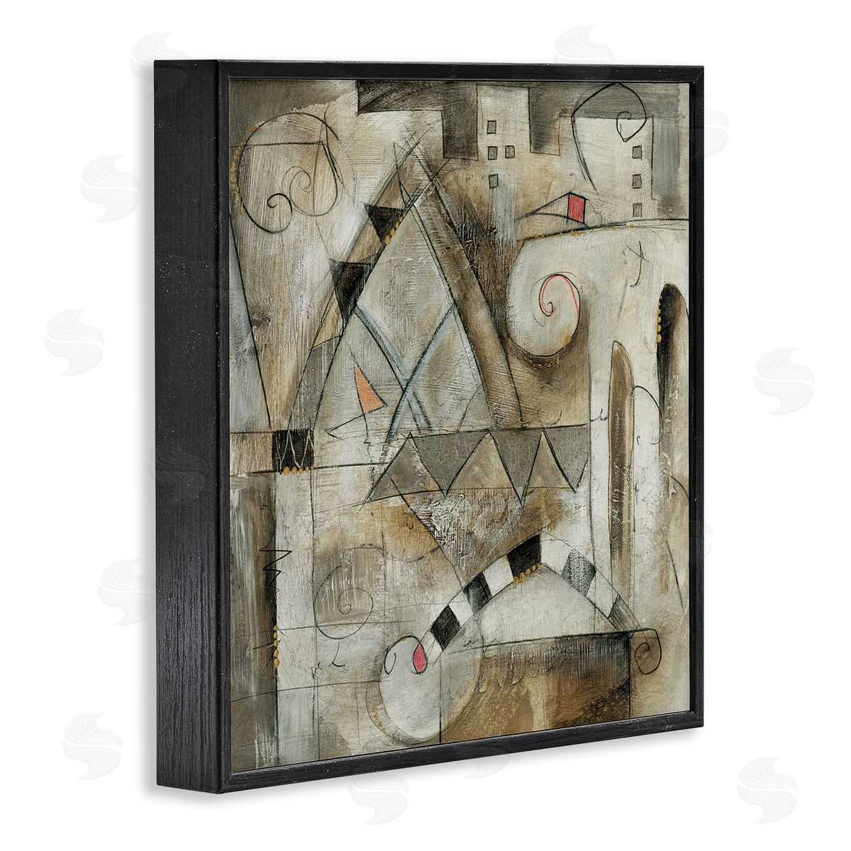 Eric Waugh Traditional European City Abstract Painting Rustic Pillars Black Framed Glicee Wall Art Print