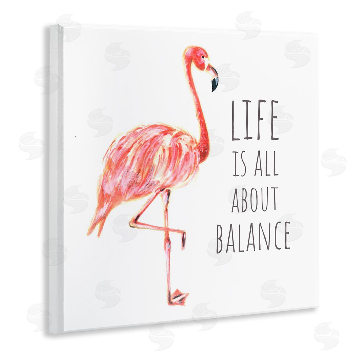 Motivational Balance Flamingo Wood Plaque Wall Art, Home Decor by Reesa Qualia
