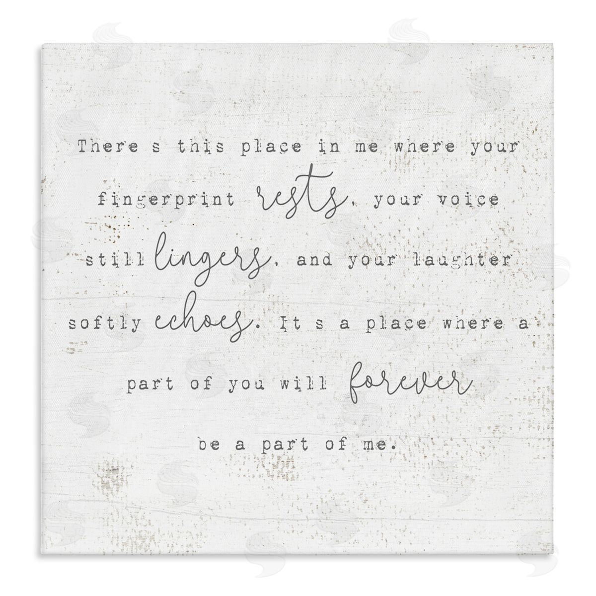Stupell Studio Where Your Fingerprint Rests Motivational Romantic Phrase Stretched Canvas Wall Art Print