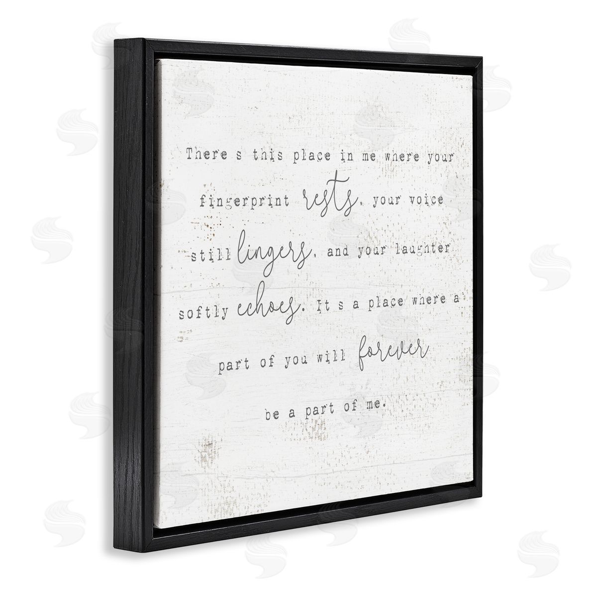Stupell Studio Where Your Fingerprint Rests Motivational Romantic Phrase Black Floating Frame Canvas Wall Art Print