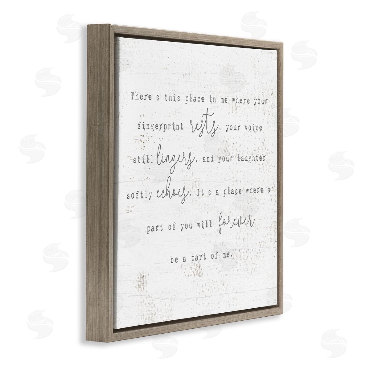 Stupell Studio Where Your Fingerprint Rests Motivational Romantic Phrase Brown Floating Frame Canvas Wall Art Print