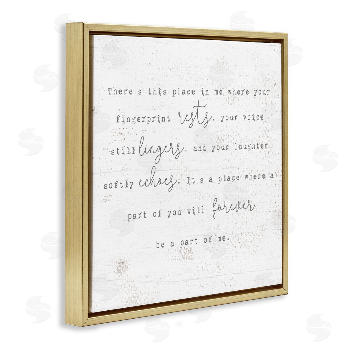 Stupell Studio Where Your Fingerprint Rests Motivational Romantic Phrase Gold Floating Frame Canvas Wall Art Print