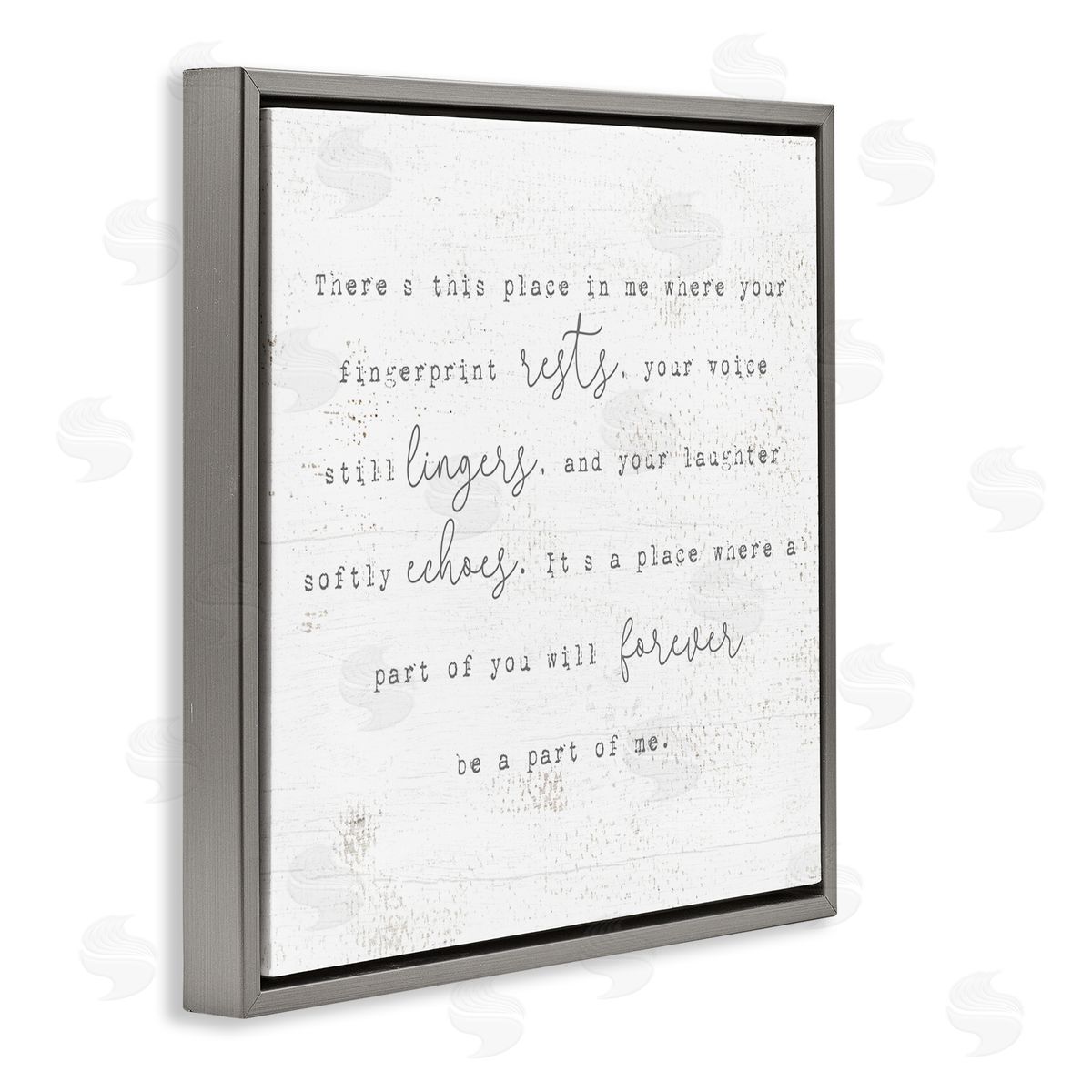 Stupell Studio Where Your Fingerprint Rests Motivational Romantic Phrase Gray Floating Frame Canvas Wall Art Print