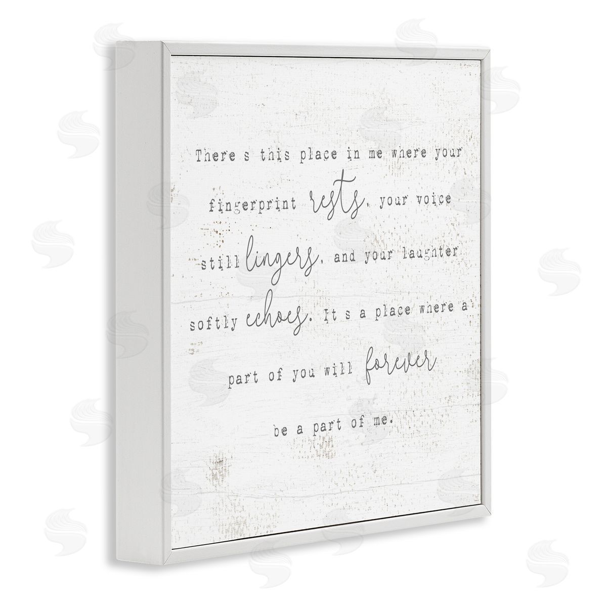 Stupell Studio Where Your Fingerprint Rests Motivational Romantic Phrase White Framed Glicee Wall Art Print
