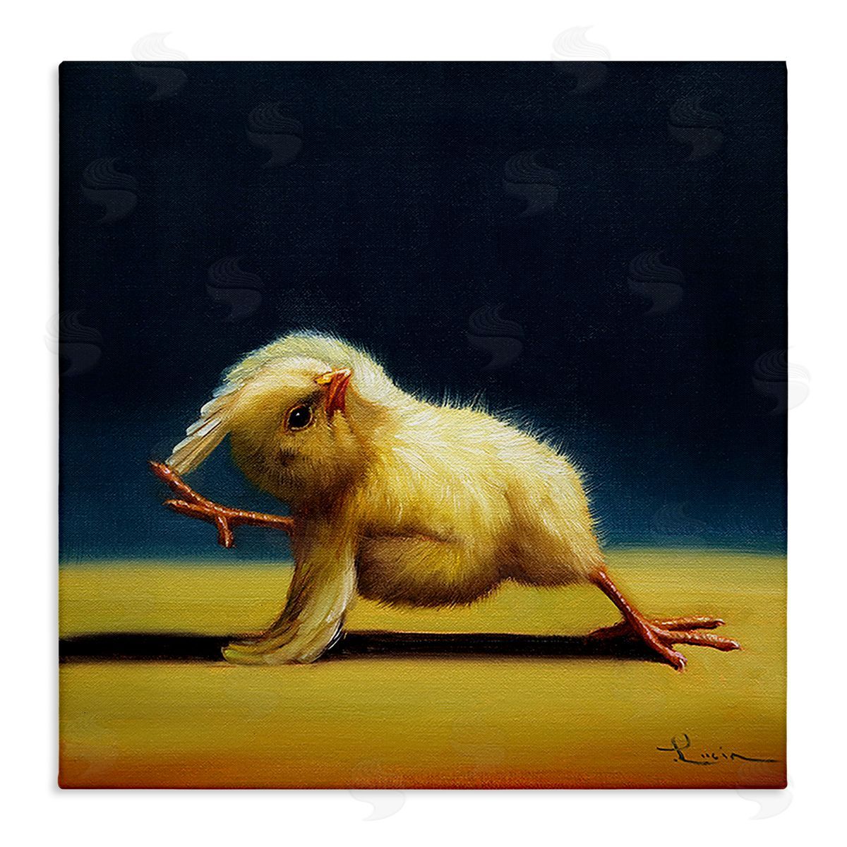 Lucia Heffernan Yoga Chicks Side Angle Pose Funny Animal Painting Stretched Canvas Wall Art Print
