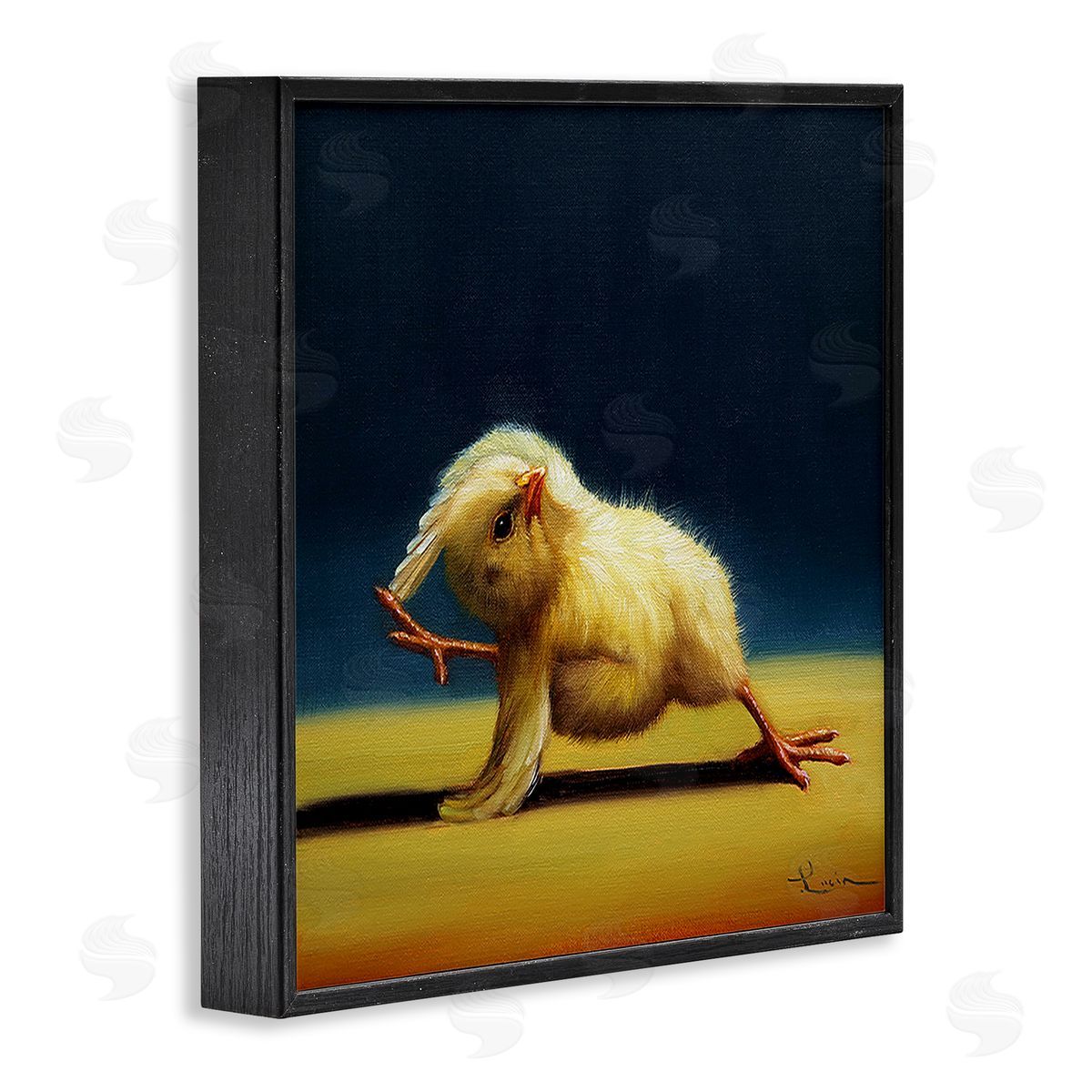 Lucia Heffernan Yoga Chicks Side Angle Pose Funny Animal Painting Black Framed Glicee Wall Art Print