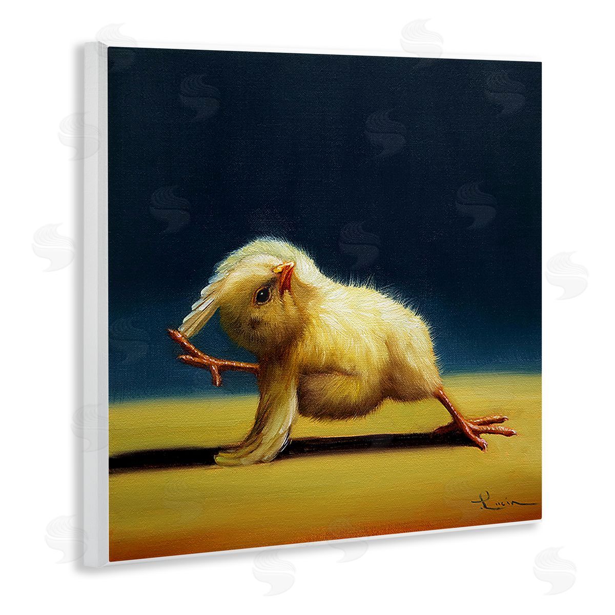 Lucia Heffernan Yoga Chicks Side Angle Pose Funny Animal Painting Wooden Wall Plaque Art Print