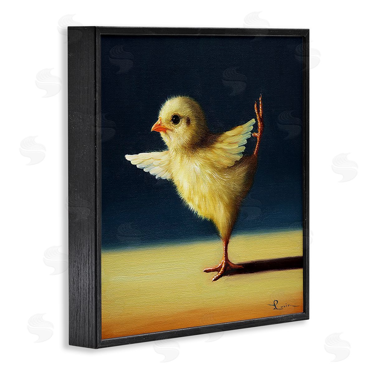 Yoga Chicks Funny Animal Painting Black Frame Print Wall Art, Home Decor by Lucia Heffernan
