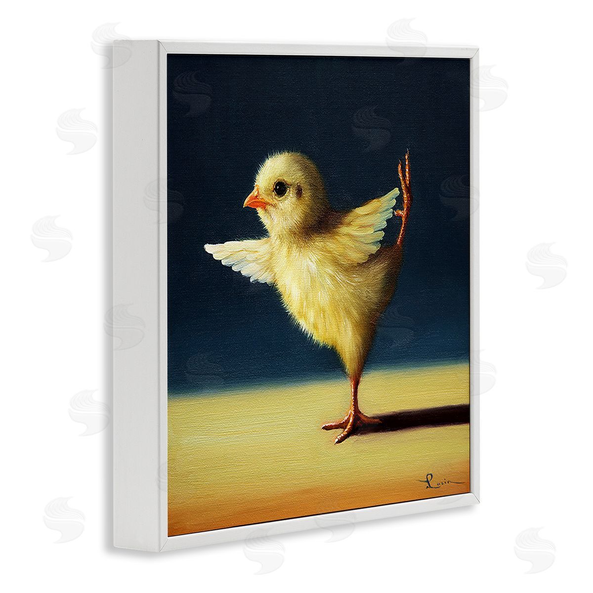 Yoga Chicks Funny Animal Painting White Frame Print Wall Art, Home Decor by Lucia Heffernan