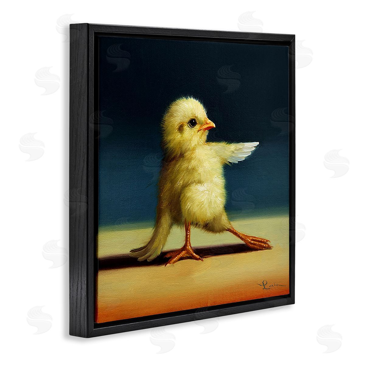Lucia Heffernan Yoga Chicks Funny Animal Painting Twisted Warrior Black Floating Frame Canvas Wall Art Print
