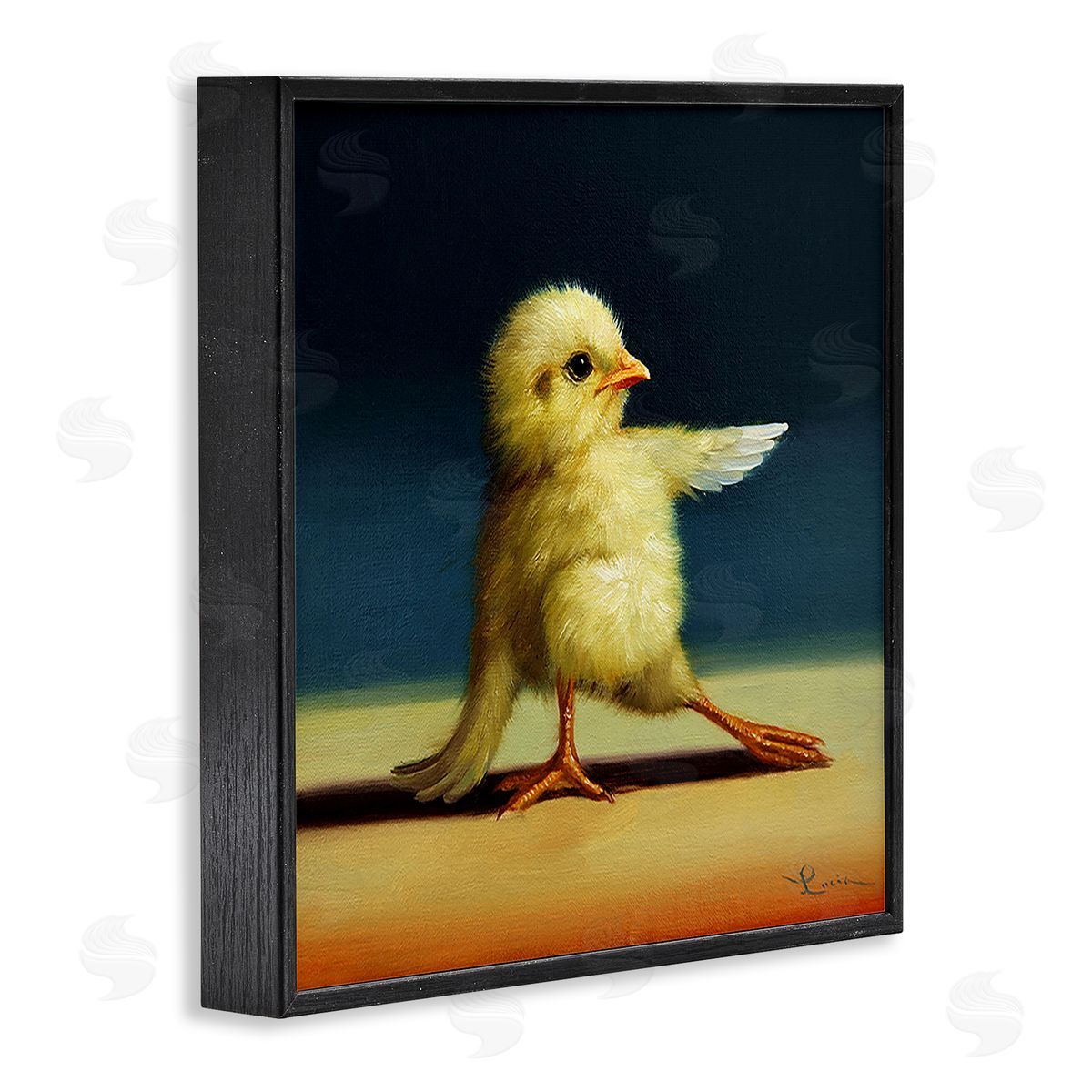 Lucia Heffernan Yoga Chicks Funny Animal Painting Twisted Warrior Black Framed Glicee Wall Art Print