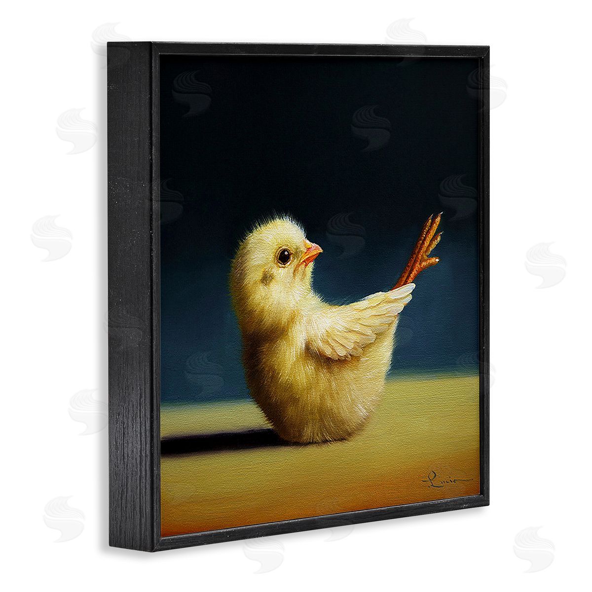 Lucia Heffernan Yoga Chicks Boat Pose Funny Farm Bird Painting Black Framed Glicee Wall Art Print