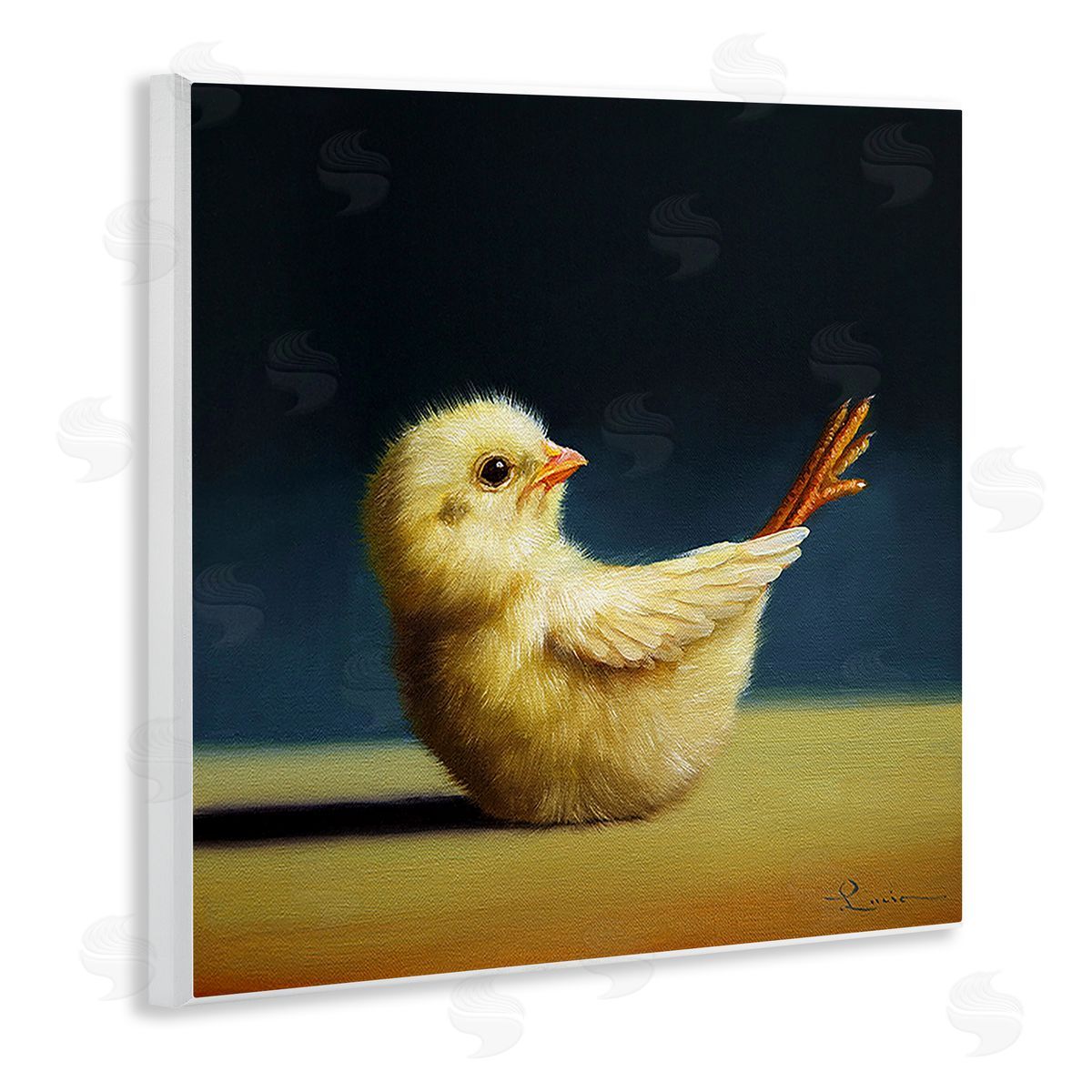 Lucia Heffernan Yoga Chicks Boat Pose Funny Farm Bird Painting Wooden Wall Plaque Art Print