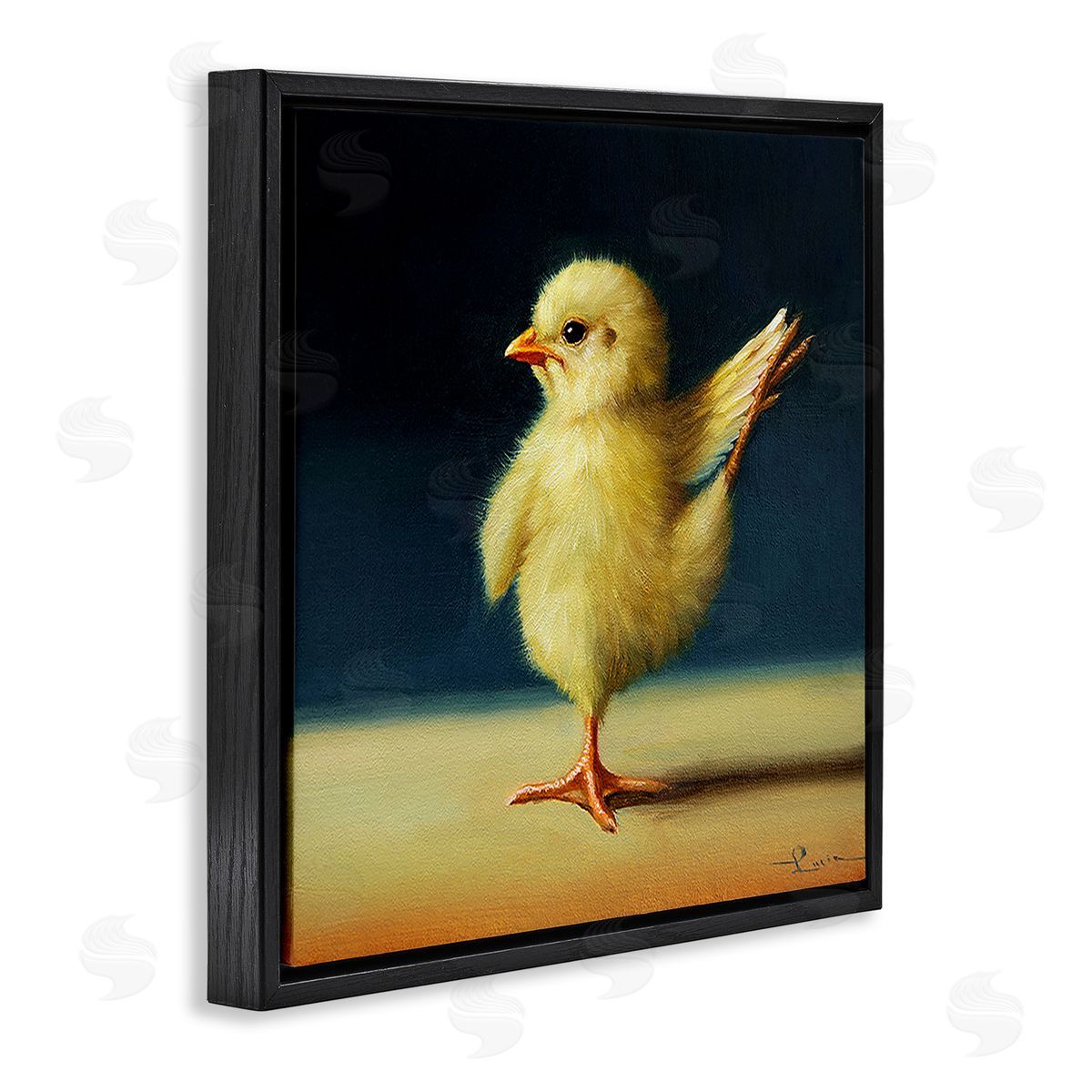Lucia Heffernan Yoga Chicks Birds of Paradise Pose Funny Animal Black Floating Frame Canvas Wall Art Print