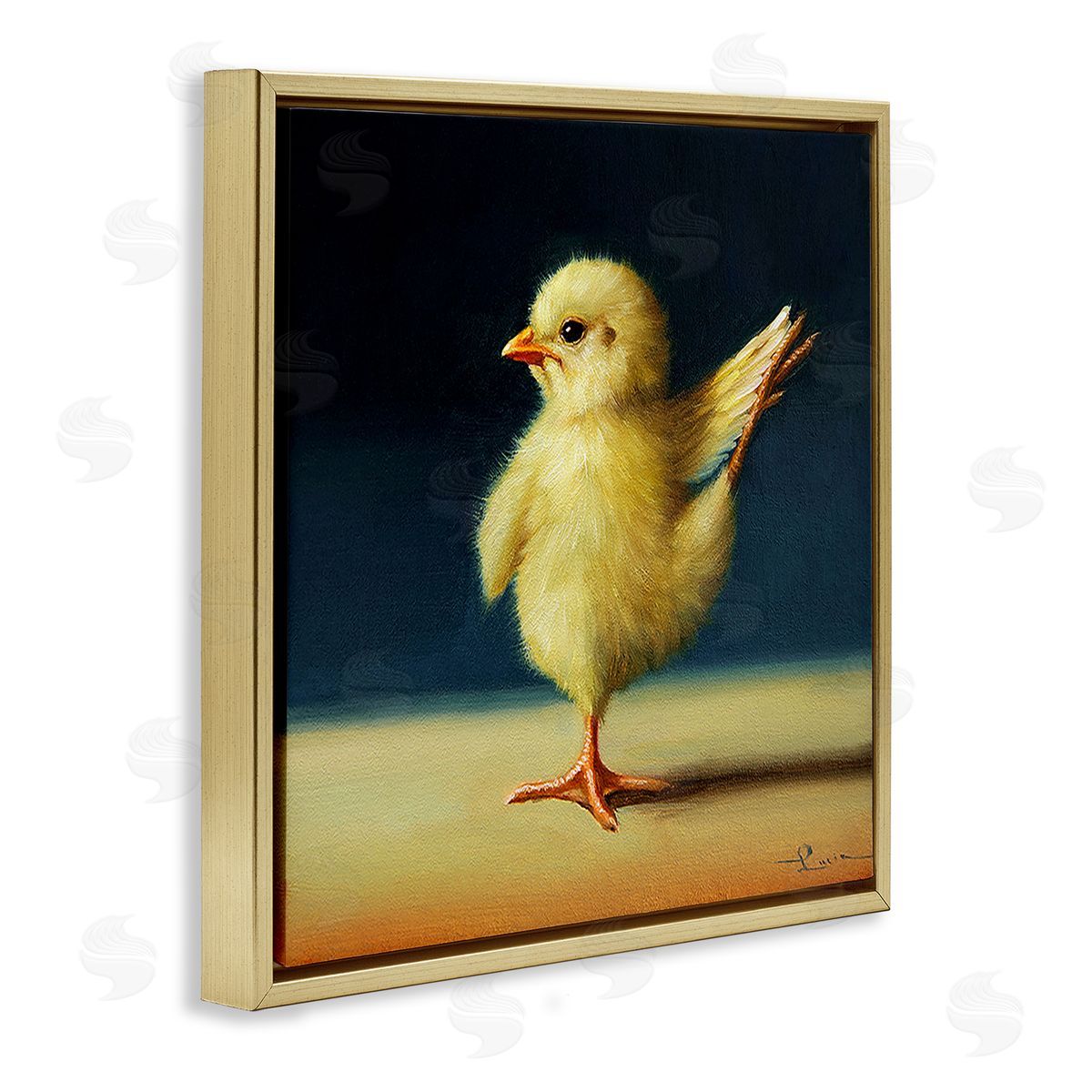 Lucia Heffernan Yoga Chicks Birds of Paradise Pose Funny Animal Gold Floating Frame Canvas Wall Art Print
