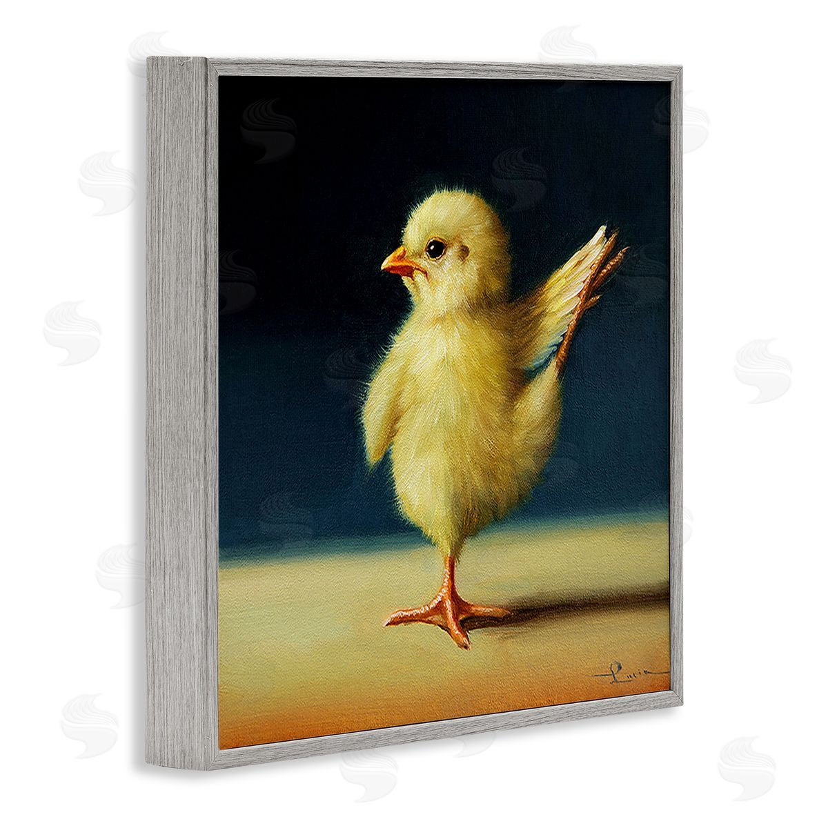 Lucia Heffernan Yoga Chicks Birds of Paradise Pose Funny Animal Gray Framed Glicee Wall Art Print