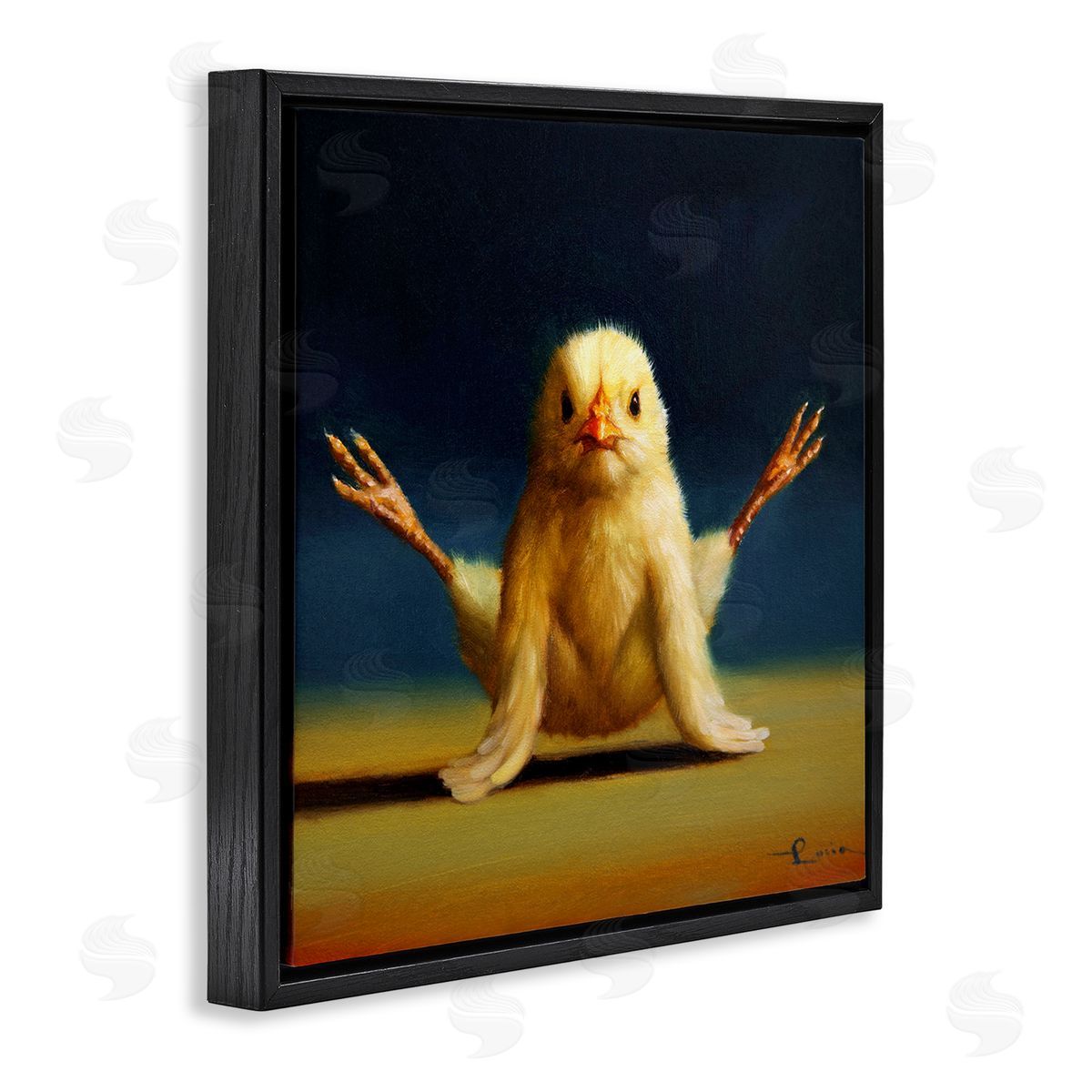 Yoga Chicks Exercise Pose Black Floating Frame Canvas Wall Art, Home Decor by Lucia Heffernan