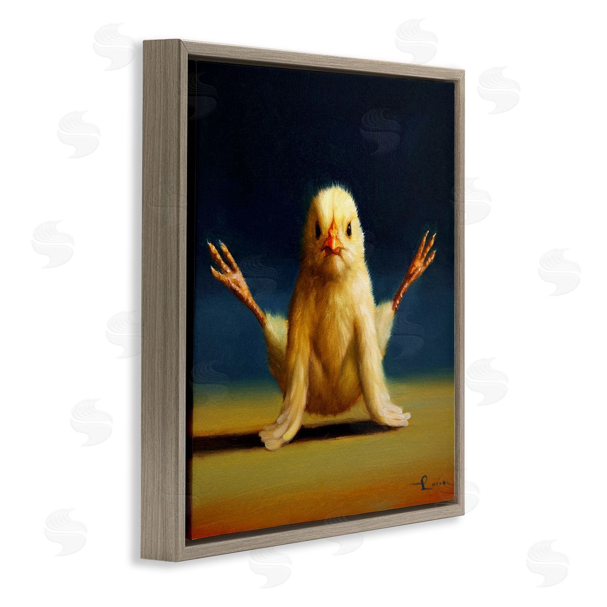 Yoga Chicks Exercise Pose Brown Floating Frame Canvas Wall Art, Home Decor by Lucia Heffernan