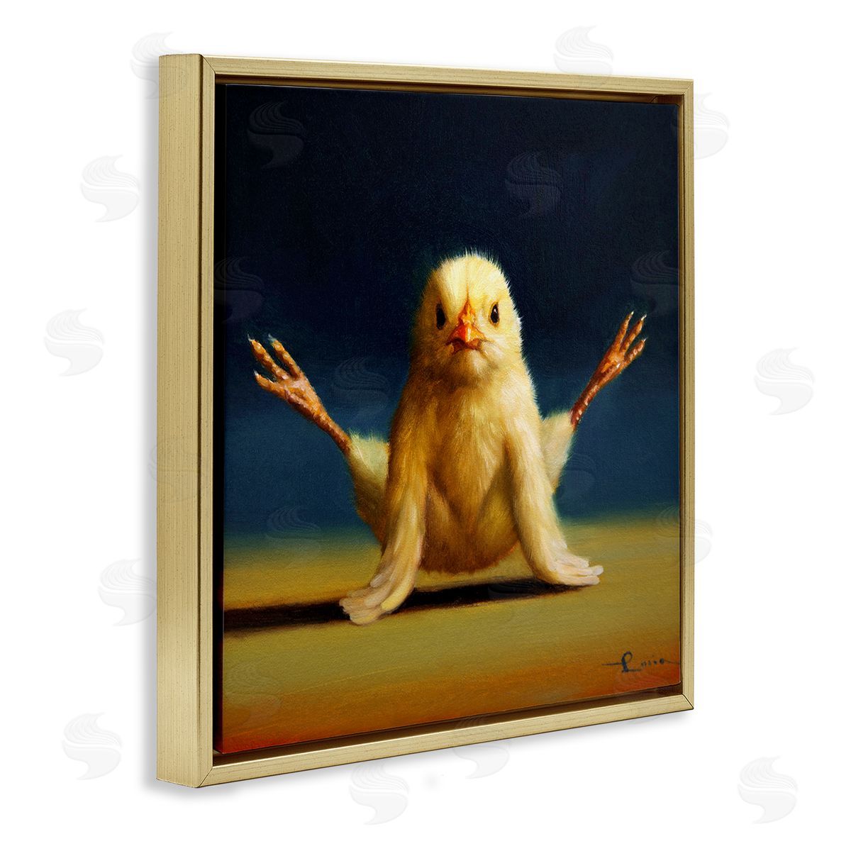 Yoga Chicks Exercise Pose Gold Floating Frame Canvas Wall Art, Home Decor by Lucia Heffernan