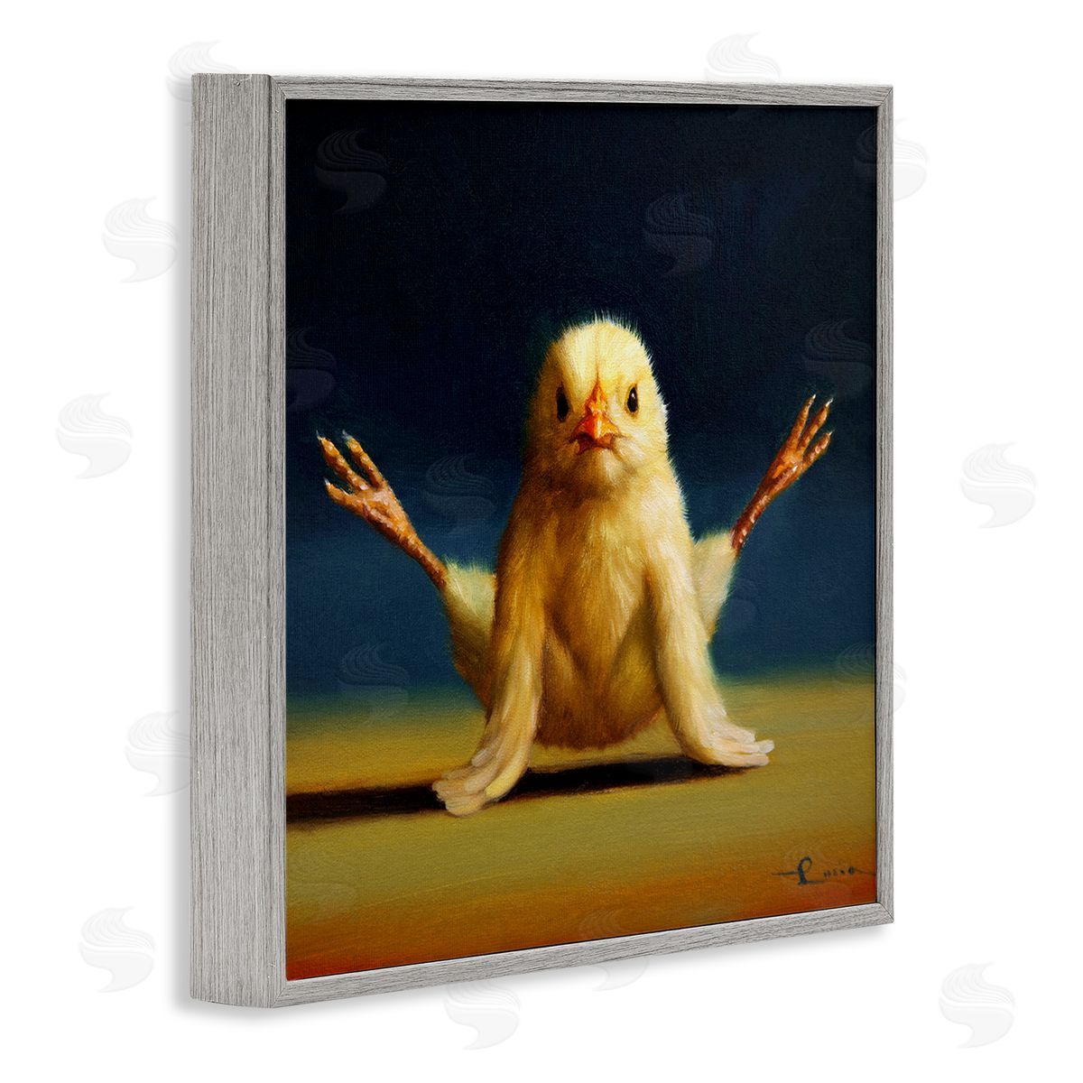 Yoga Chicks Exercise Pose Grey Frame Print Wall Art, Home Decor by Lucia Heffernan