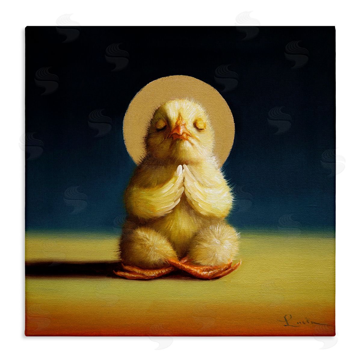 Meditating Yoga Chick Canvas Wall Art, Home Decor by Lucia Heffernan