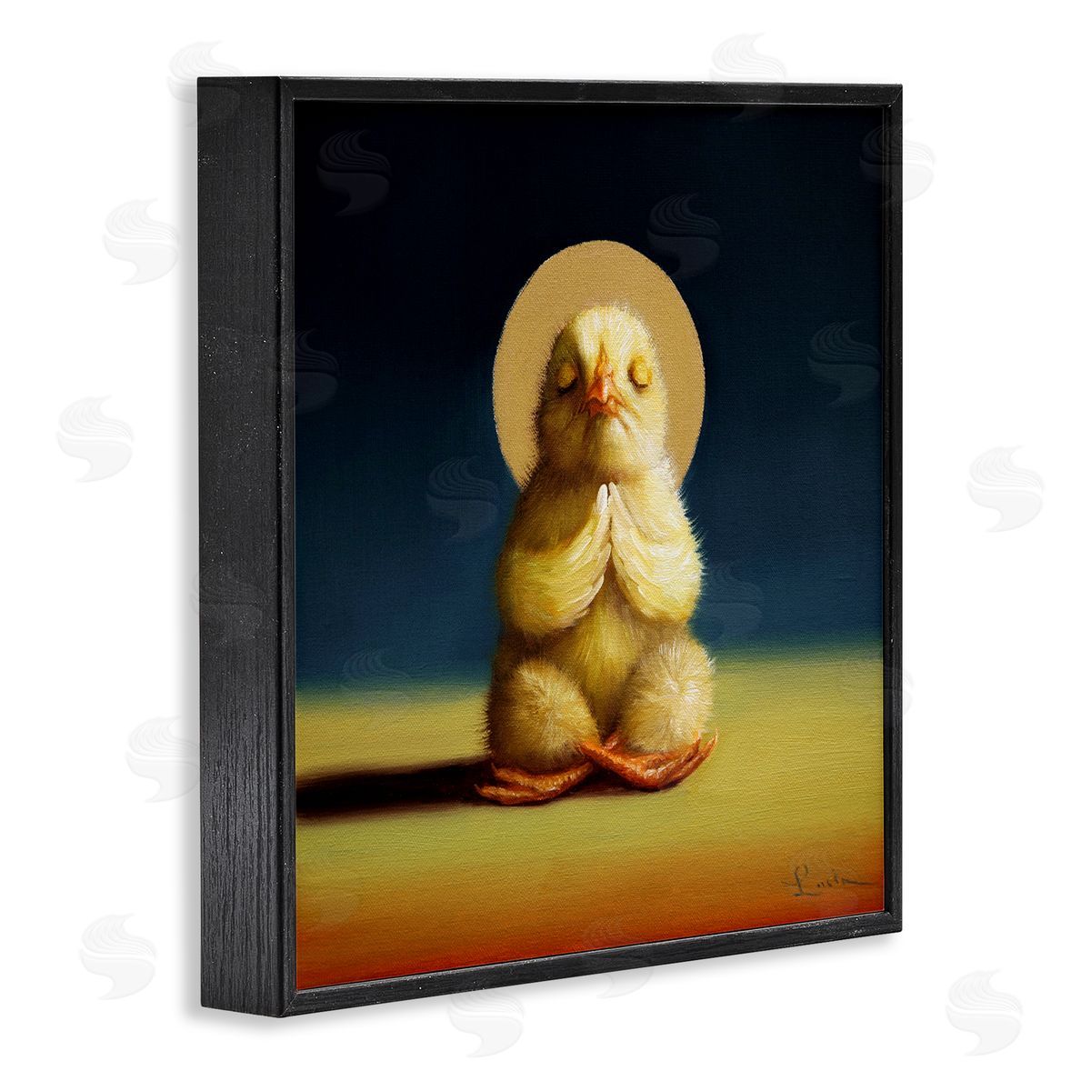 Meditating Yoga Chick Black Frame Print Wall Art, Home Decor by Lucia Heffernan