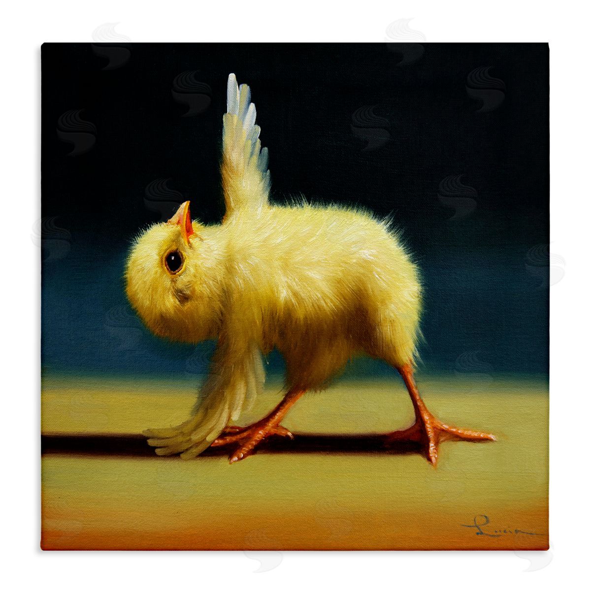 Lucia Heffernan Yoga Chicks Triangle Pose Funny Farm Animal Painting Stretched Canvas Wall Art Print