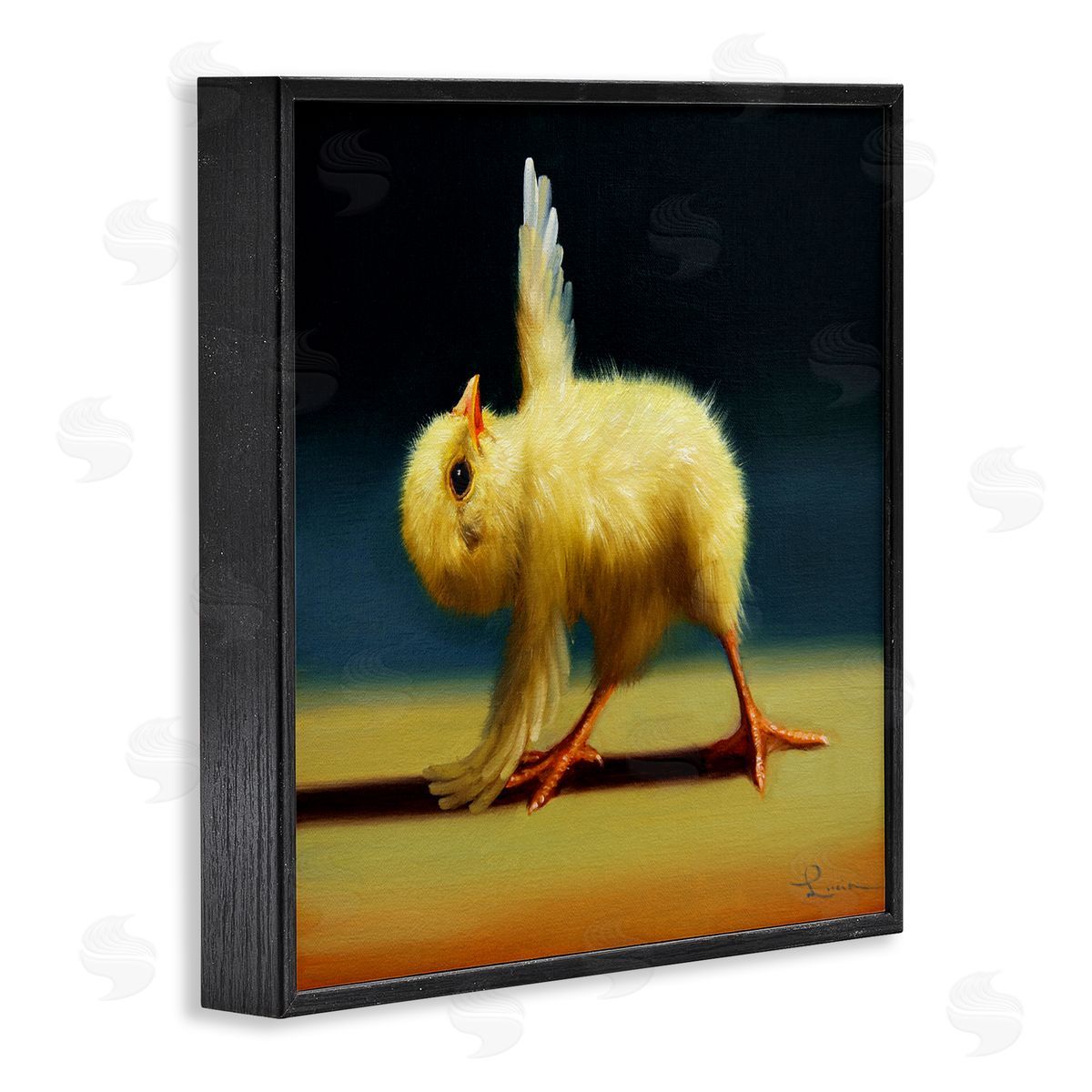 Lucia Heffernan Yoga Chicks Triangle Pose Funny Farm Animal Painting Black Framed Glicee Wall Art Print