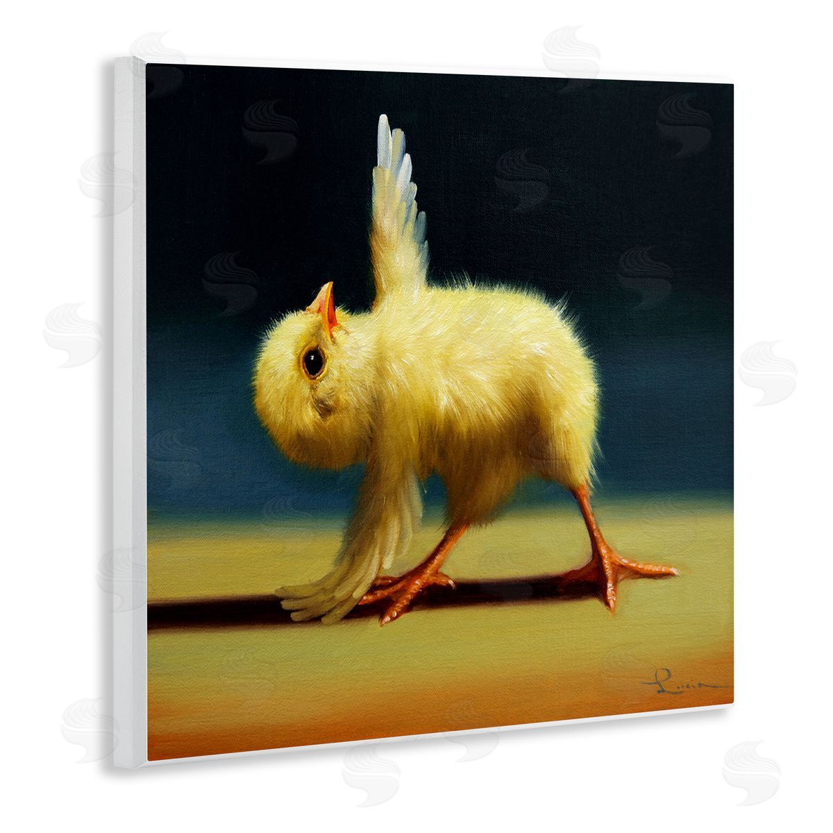 Lucia Heffernan Yoga Chicks Triangle Pose Funny Farm Animal Painting Wooden Wall Plaque Art Print